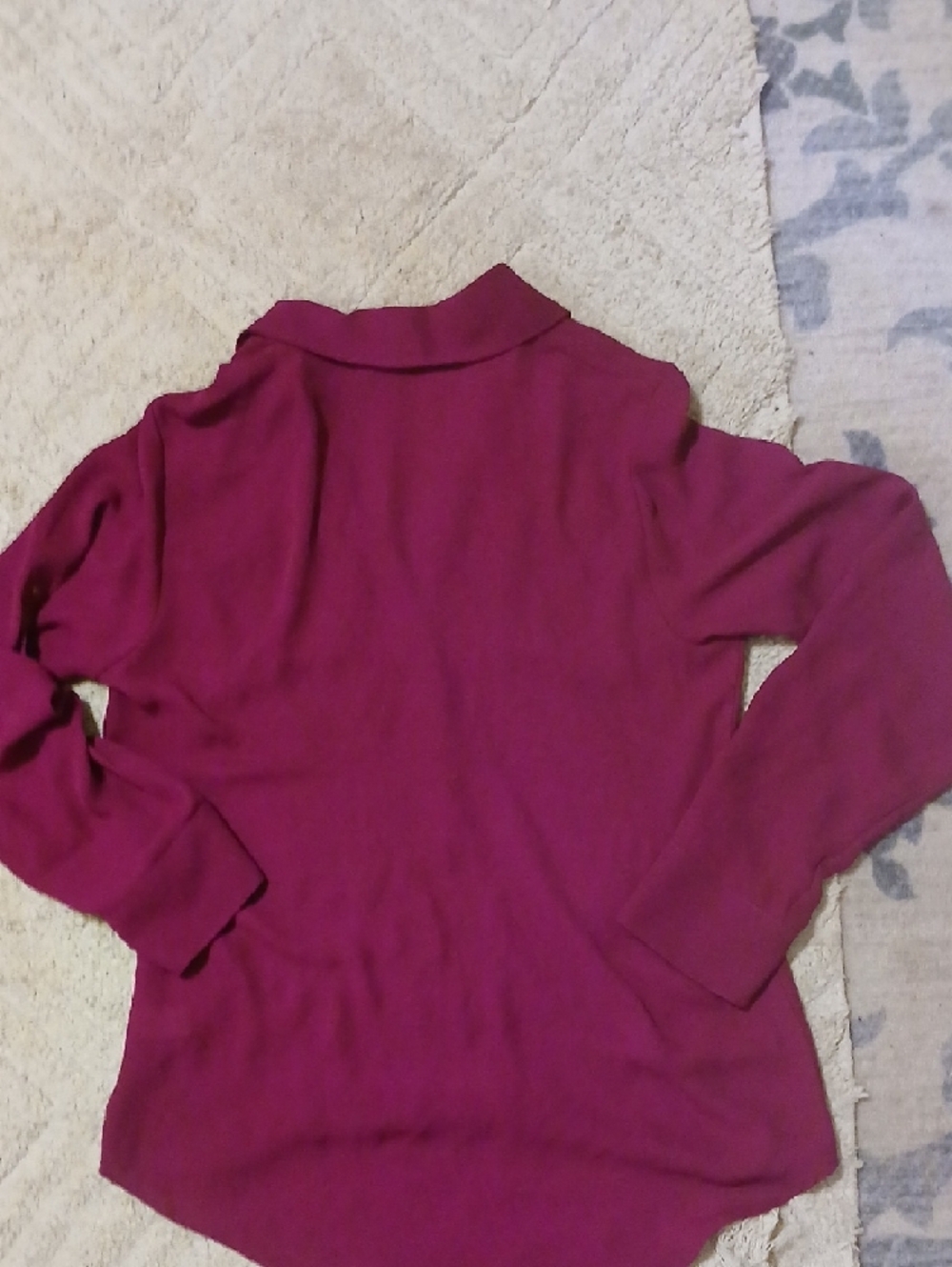 Express Deep Fuchsia Button-Up Blouse - Picture 7 of 7